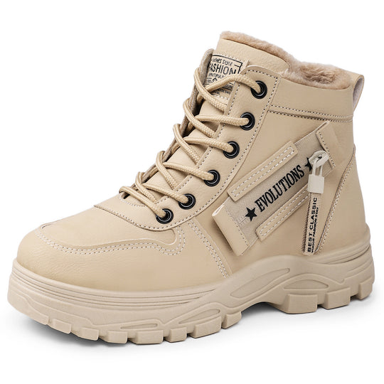 Damen warme und stylische Winterstiefel mit rutschfester Sohle und praktischem Reißverschluss EB