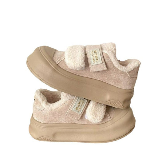Damen Komfortable Sneaker mit weichem Fleece-Innenfutter und praktischem Klettverschluss EB