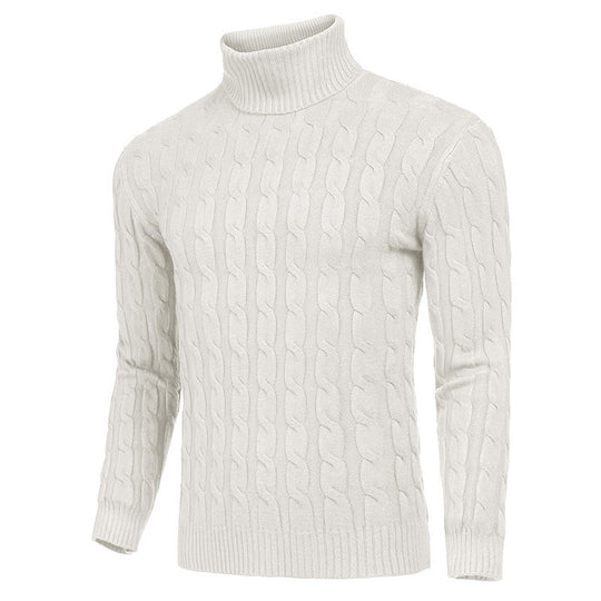 Herren modischer Rollkragenpullover mit strukturierter Strickoptik EB