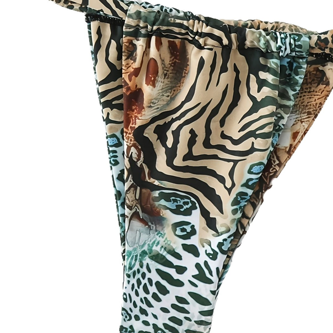 Damen Halter-Bikini mit Animal-Print EB