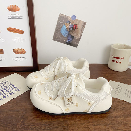Damen Sneakers mit verspieltem Bärenmotiv und komfortabler Sohle EB