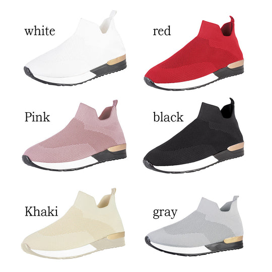 Damen sportliche Slip-On Sneakers mit innovativem Strickdesign EB
