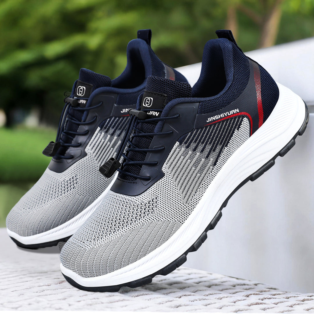 Damen nan ultraleichter Strick-Freizeitsneaker mit Schnellzugverschluss, verstärkter Fersenlasche und ergonomischer Wellen-EVA-Sohle EB