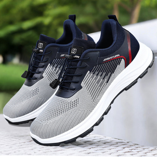 Damen nan ultraleichter Strick-Freizeitsneaker mit Schnellzugverschluss, verstärkter Fersenlasche und ergonomischer Wellen-EVA-Sohle EB