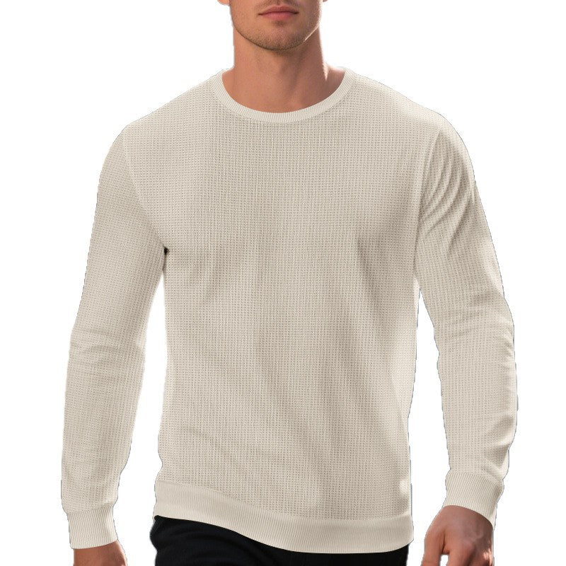 Herren komfortabler Langarmpullover aus atmungsaktivem Material und modernem Strukturdesign EB
