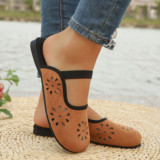 Damen leichte Slipper mit atmungsaktiven Einschnitten EB