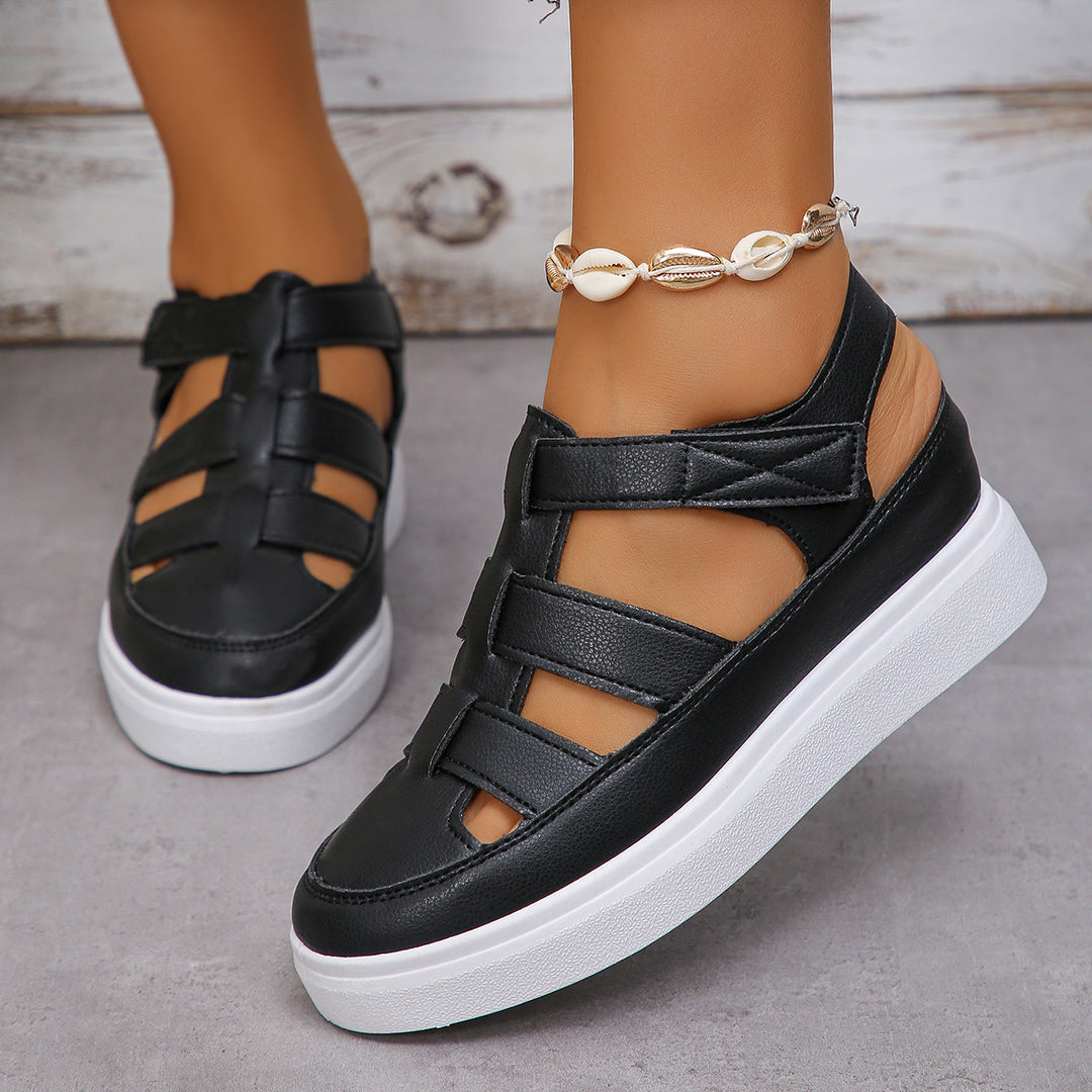 Damen Wedge-Sneaker mit verstellbaren Riemen und rutschfester Sohle EB