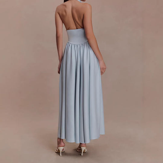 Damen Halter-Ausschnitt Maxikleid mit figurbetonter Silhouette EB