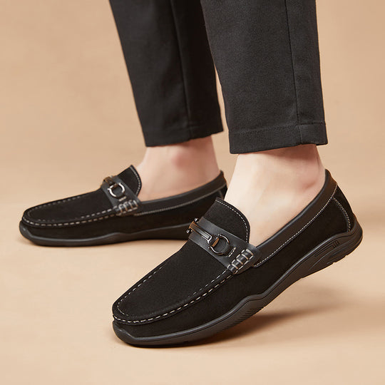 Herren Elegante Mokassins mit hochwertigem Wildleder und dezenter Schnalle EB
