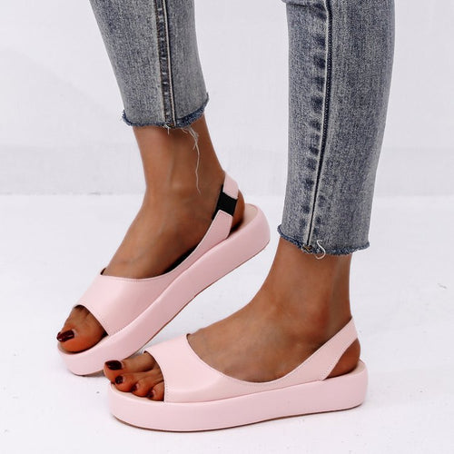 Damen Komfortable Slingback-Sandalen mit modischem Plateau und ergonomischem Fußbett EB