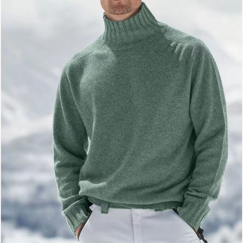 Herren Rollkragenpullover aus hochwertiger Wolle mit strukturierten Details EB
