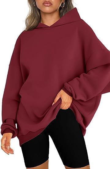 Damen nan Oversize-Kapuzenpullover im Longline-Schnitt mit Raglanärmeln und weichem Innenfutter EB