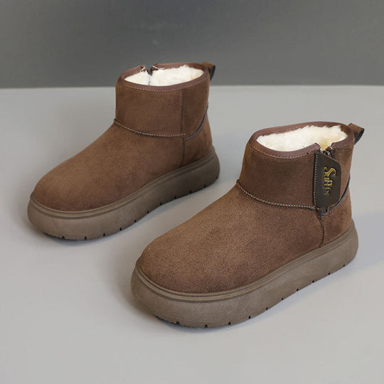 Damen modische Winterstiefeletten mit warmem Innenfutter und rutschfester Sohle EB