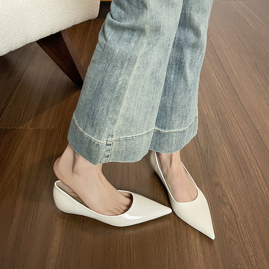 Damen spitze Ballerinas mit glänzendem Lackfinish und elegantem Design EB