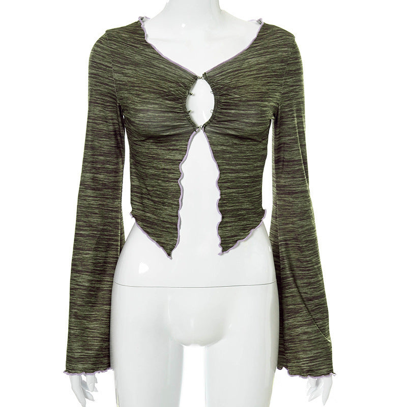 Damen Langarmshirt mit asymmetrischem Ausschnitt und detailverliebtem Cut-Out EB