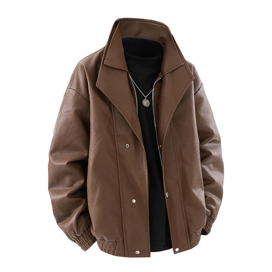 Herren modische Oversized jacke mit elegantem Kragen und praktischen Taschen EB