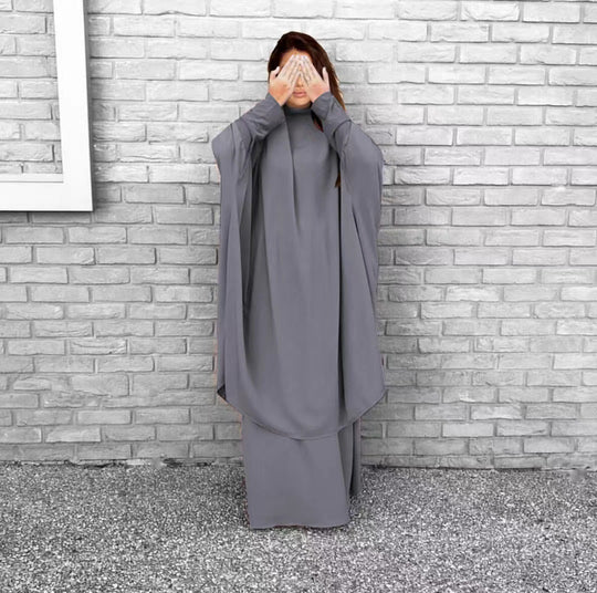 Damen Elegantes Maxikleid mit weit ausgestellten Ärmeln und fließendem Schnitt EB