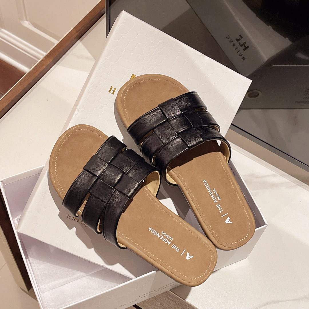 Damen Mode-Sandalen mit glänzendem Riemen-Design EB