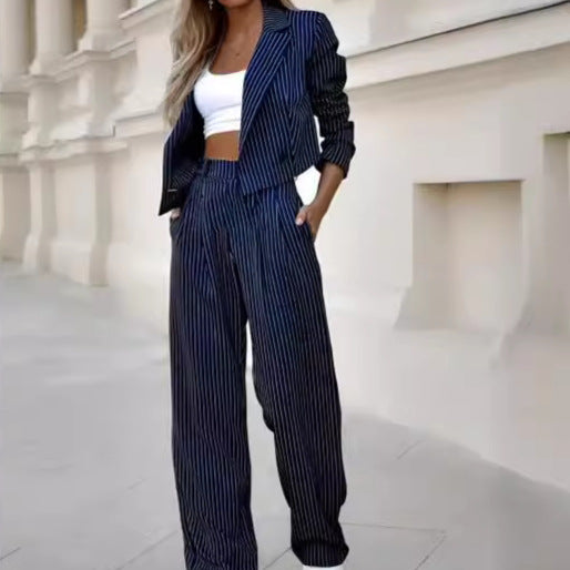 Damen modisches Streifenanzug Set EB