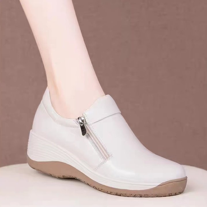 Damen Komfortable Slip-On Schuhe mit modischem Reißverschluss und gedämpfter Sohle EB