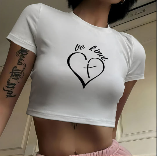 Damen Crop-Top mit innovativem Spinnen-Netz-Design EB