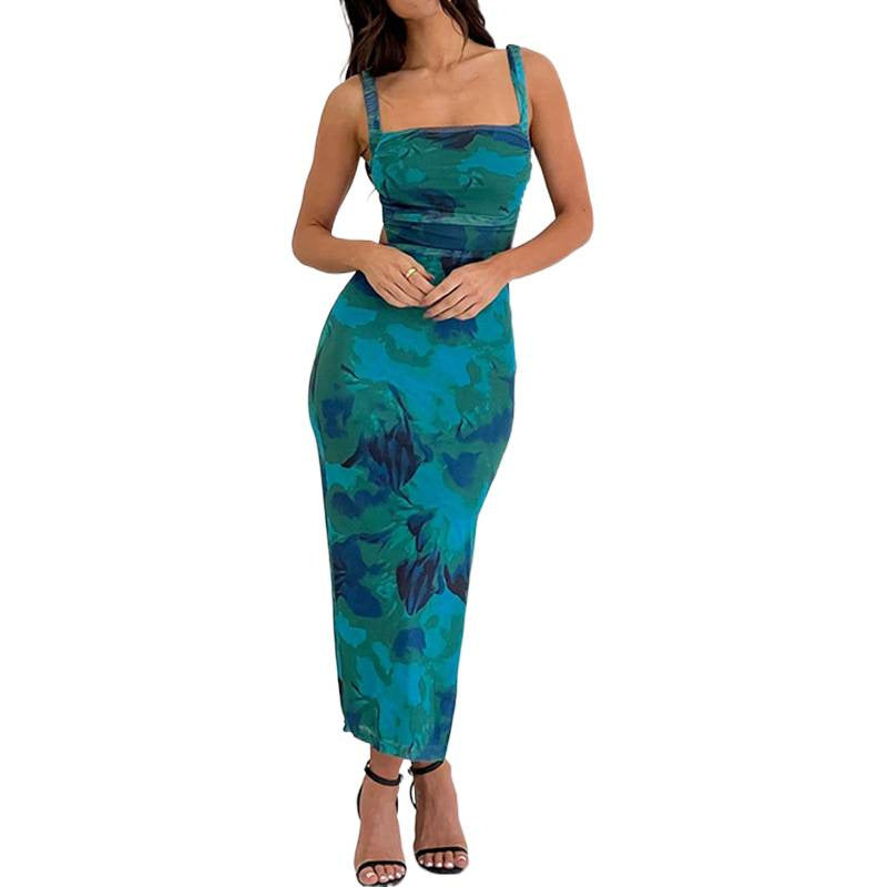 Damen Maxikleid im eleganten Camouflage-Design EB