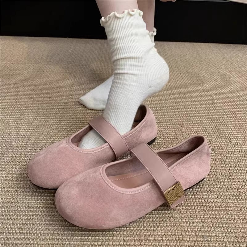 Damen Ballettschuhe mit elegantem Riemen und bequemer Sohle EB