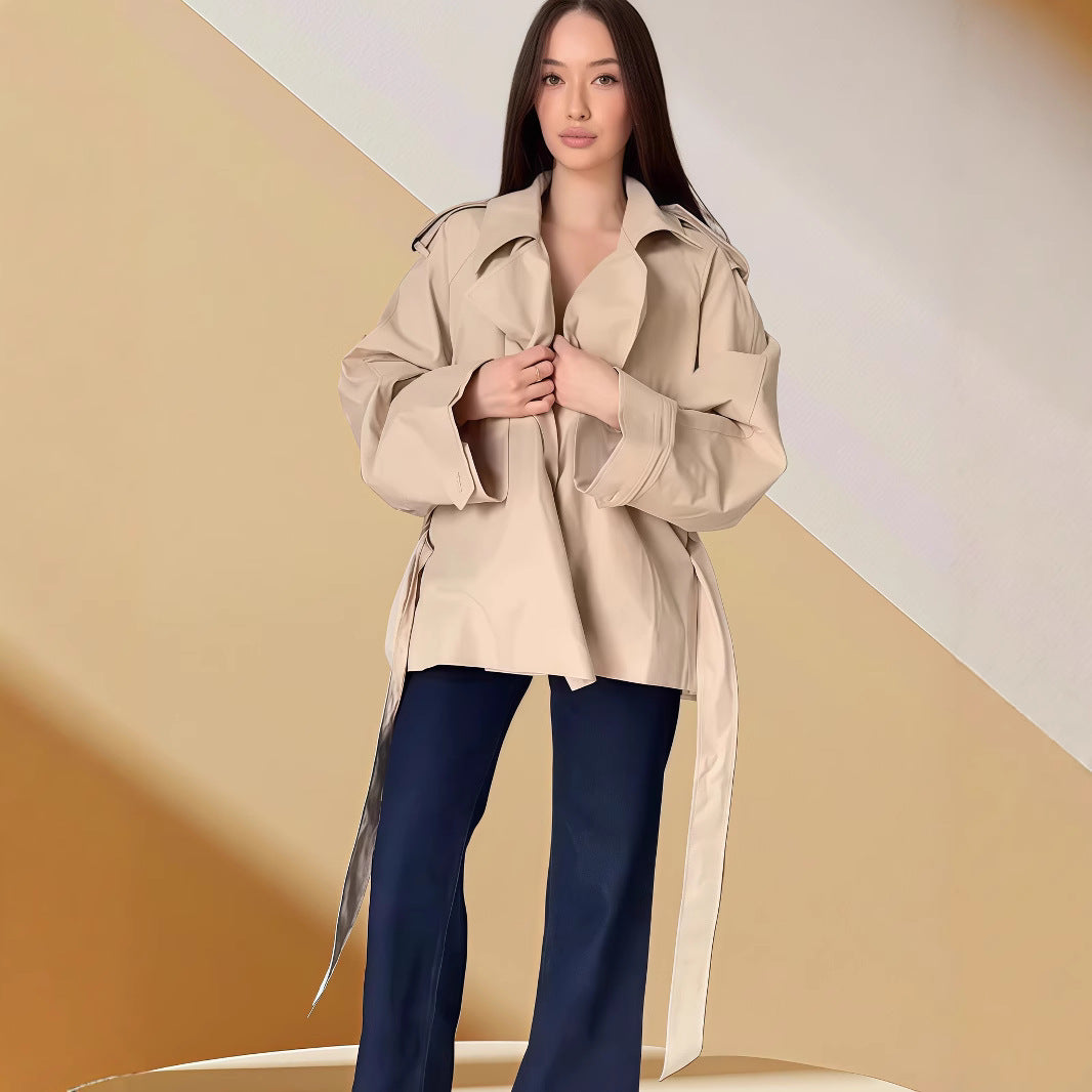 Damen modische Überwurfjacke mit eleganten Raffungen EB