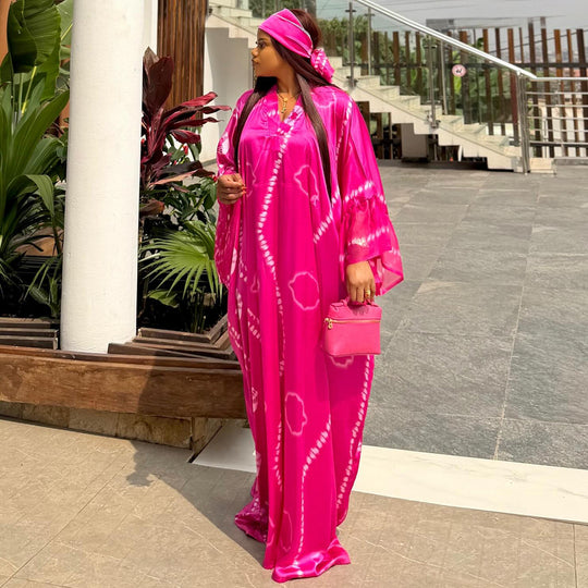 Damen Kaftan mit modischem Batikmuster und weiten Ärmeln EB