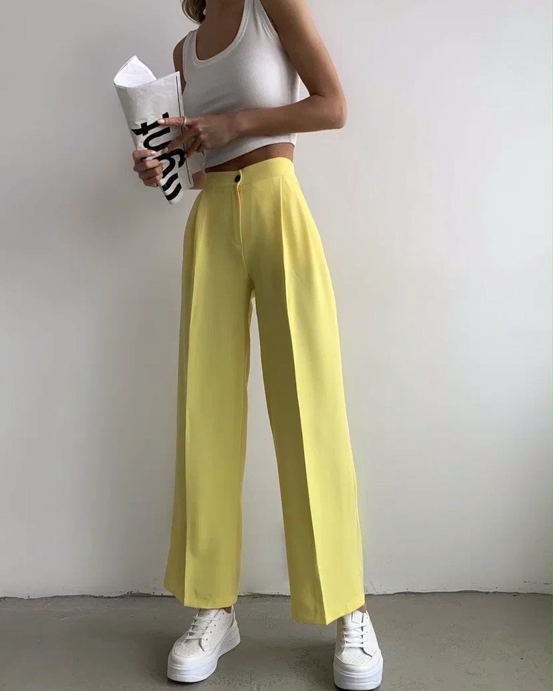 Damen Weite Palazzo-Hose mit elastischem Bund und praktischen Taschen EB