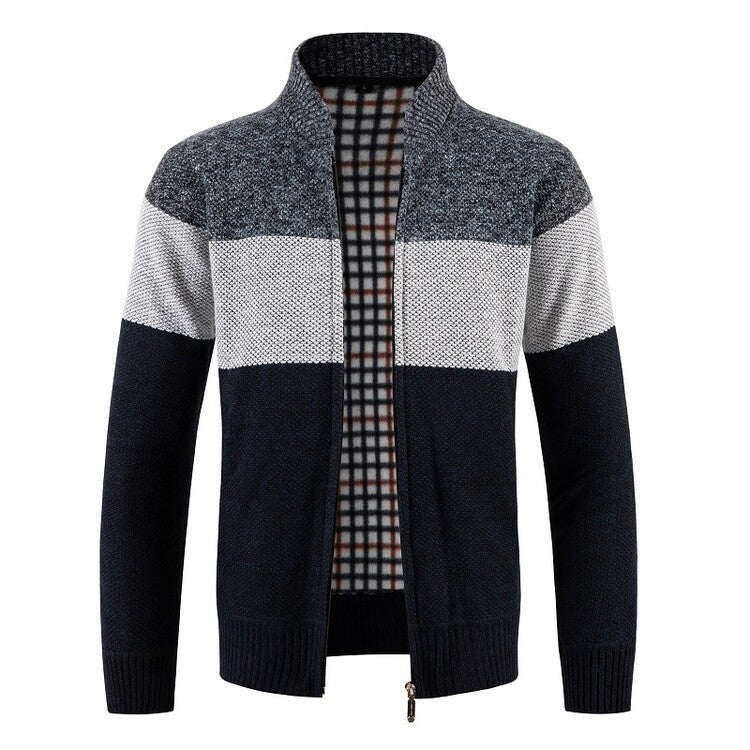 Herren Strickjacke mit strukturiertem Design und modernem Kragen EB