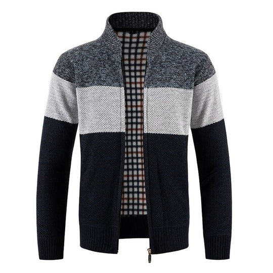 Herren Strickjacke mit strukturiertem Design und modernem Kragen EB