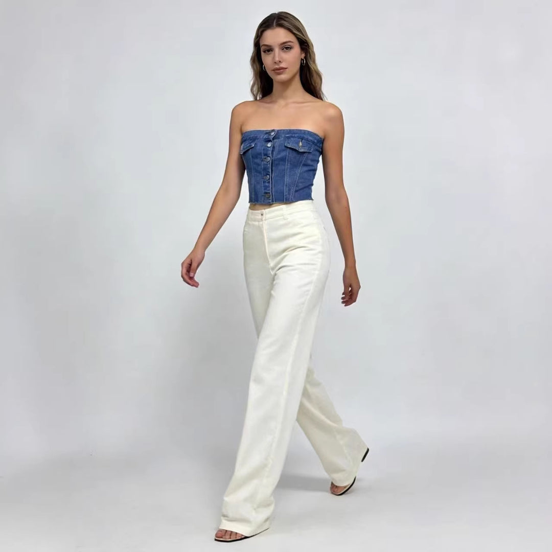 Damen Jeans Bustier Top EB