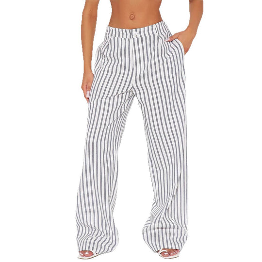 Damen Leichte und luftige Streifenhose EB
