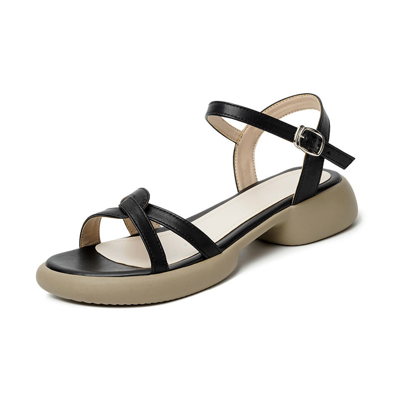 Damen Komfortable Riemchensandalen mit weichem Fußbett EB