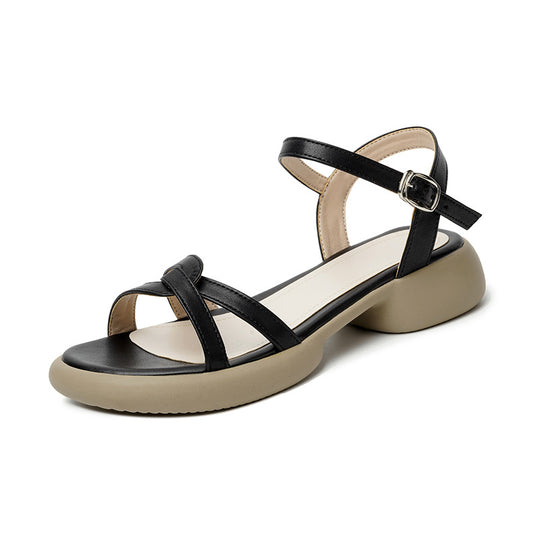 Damen Komfortable Riemchensandalen mit weichem Fußbett EB