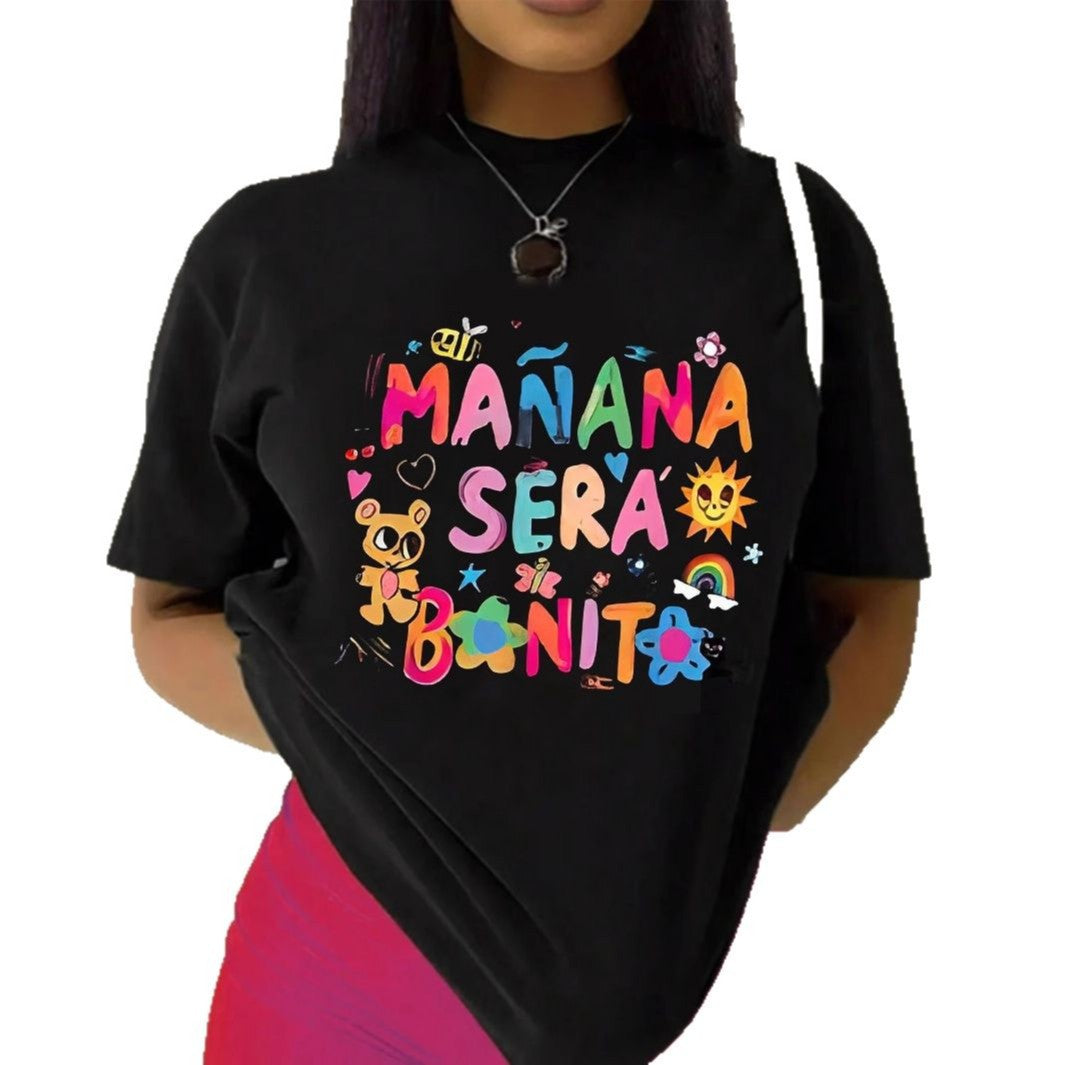 Damen T-Shirt mit kreativem Grafikdesign und inspirierendem Spruch EB