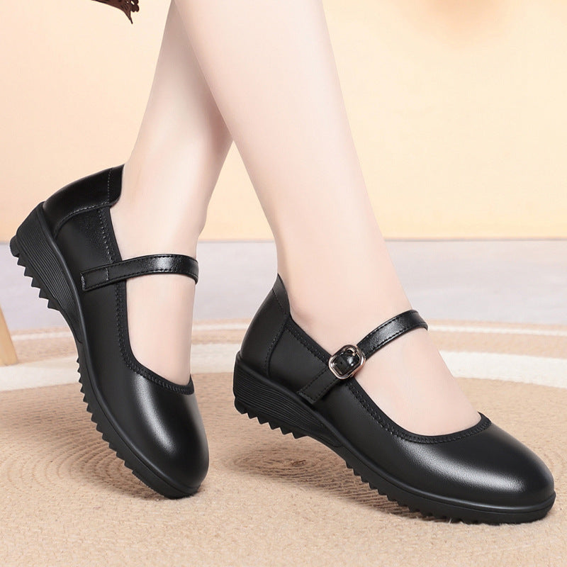Damen Mary Jane Ballerinas mit modischem Riemen und komfortablem Fußbett EB