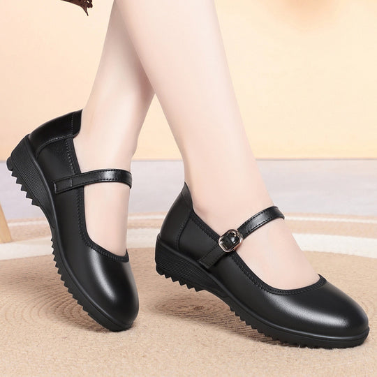 Damen Mary Jane Ballerinas mit modischem Riemen und komfortablem Fußbett EB