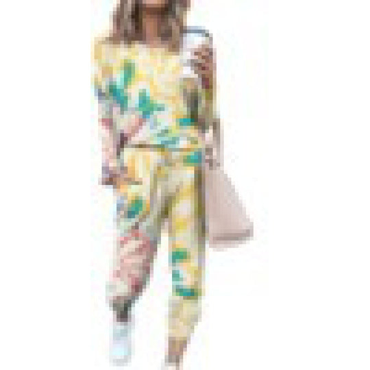 Damen Lässiger Tie-Dye Lounge-Jumpsuit mit Kordelzug und Eingrifftaschen EB