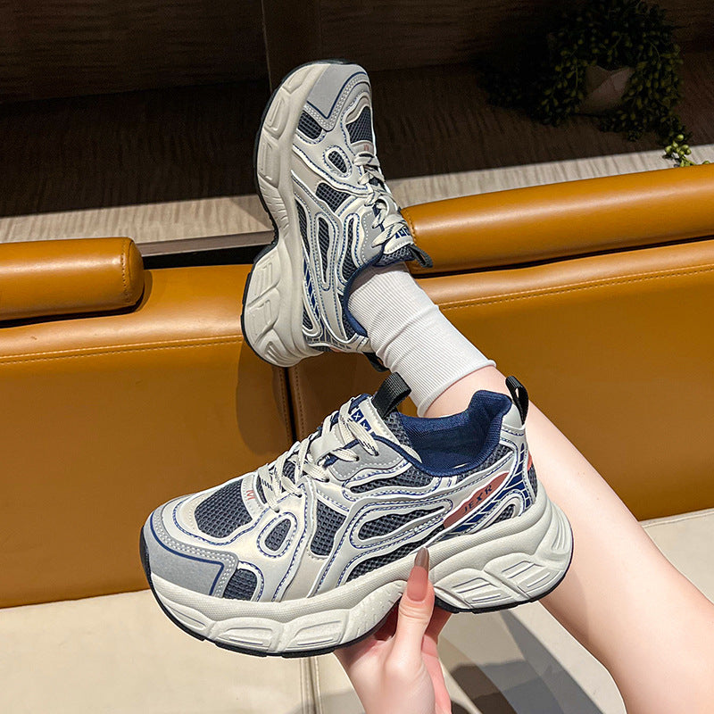 Damen Sportliche Lauf- und Freizeit-Sneaker mit atmungsaktiven Mesh-Einsätzen und dämpfender Sohle EB