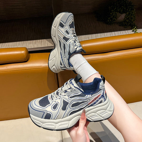 Damen Sportliche Lauf- und Freizeit-Sneaker mit atmungsaktiven Mesh-Einsätzen und dämpfender Sohle EB