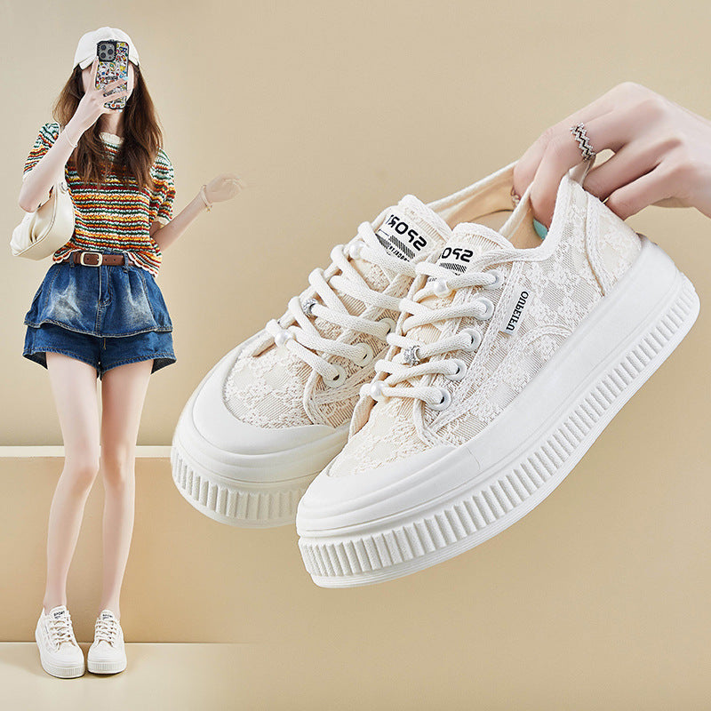 Damen Modische Sneaker mit atmungsaktiver Mesh-Oberfläche und rutschfester Sohle EB