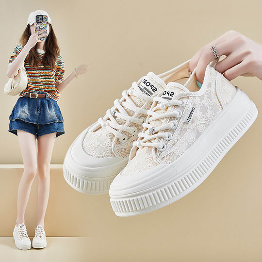 Damen Modische Sneaker mit atmungsaktiver Mesh-Oberfläche und rutschfester Sohle EB