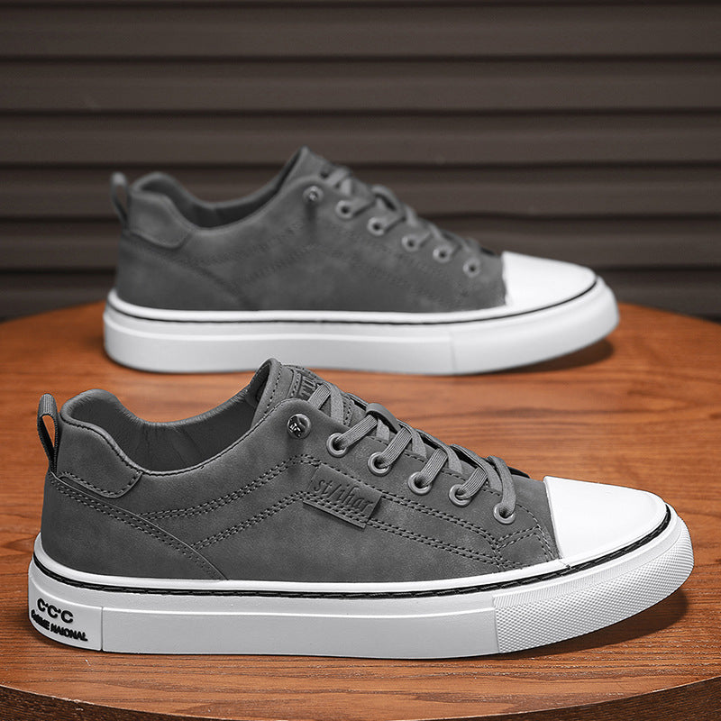 Herren klassische Low-Top Sneaker im Canvas-Look mit verstärkter Zehenkappe und gepolstertem Komfortfußbett EB