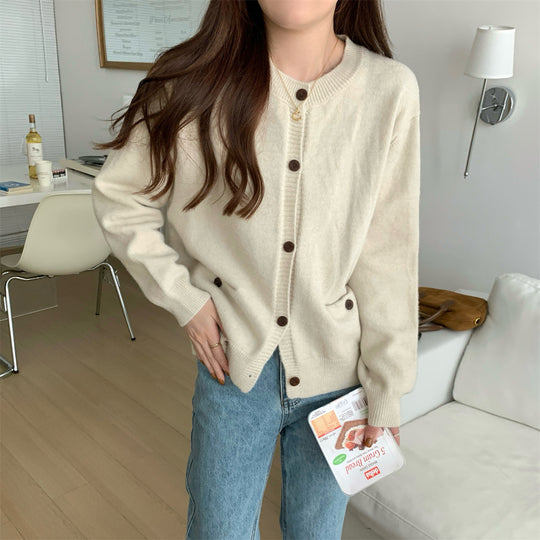 Damen Kuschelige Strickjacke mit praktischen Taschen EB