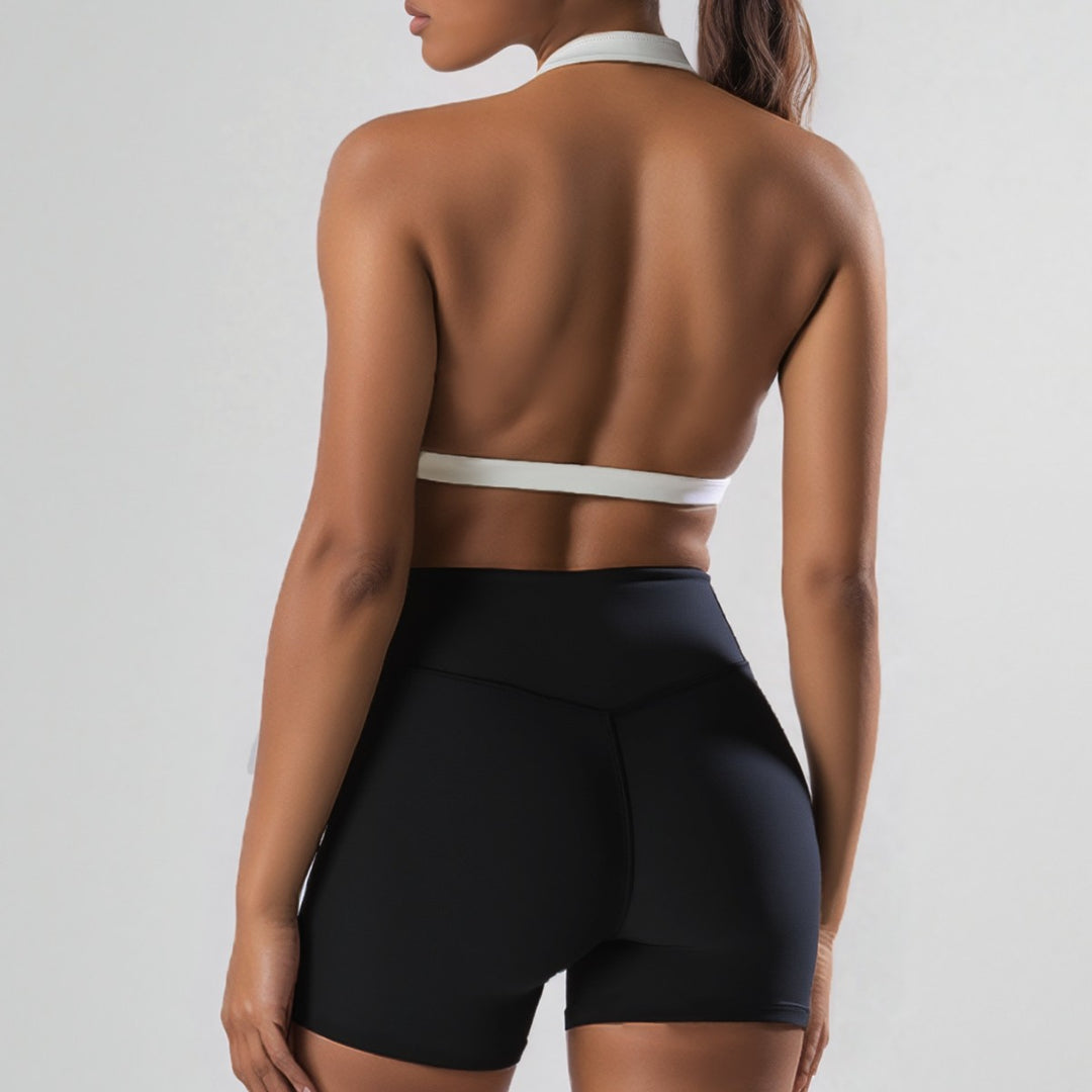 Damen Sport-Bikini-Oberteil mit hoch geschnittenen Shorts EB