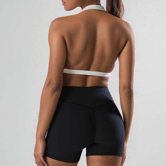 Damen Sport-Bikini-Oberteil mit hoch geschnittenen Shorts EB