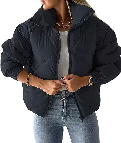 Damen Wärmeisolierte Steppjacke mit hohem Kragen und elastischen Bündchen EB
