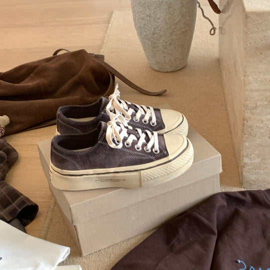 Damen Modische Sneakers aus hochwertigem Wildleder mit bequemer Sohle EB